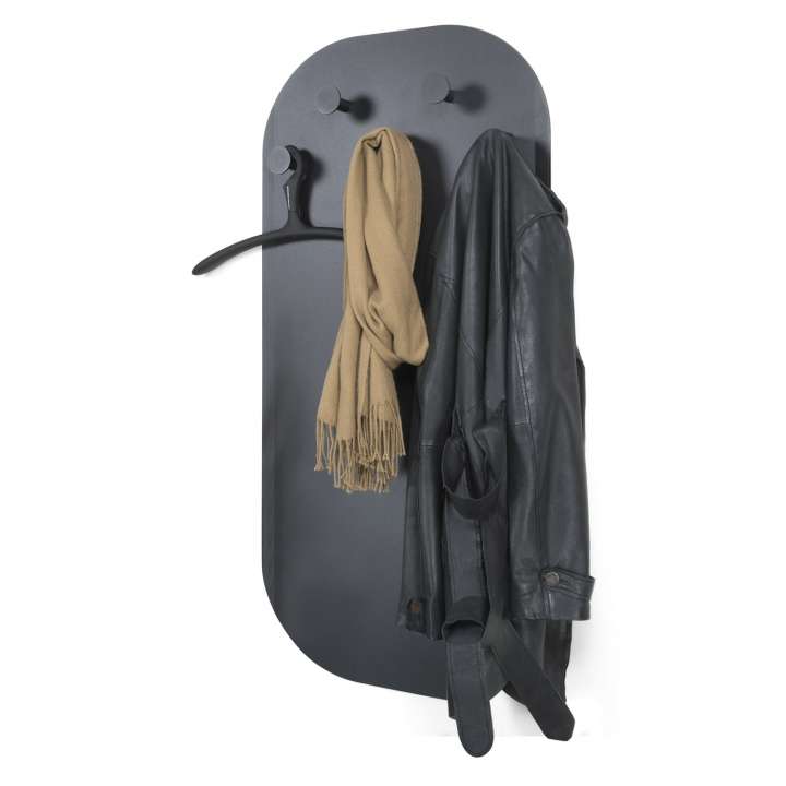 Priser på SPINDER DESIGN Espen knagerække, m. 5 knager og magnetisk plade - sort stål (55x115)