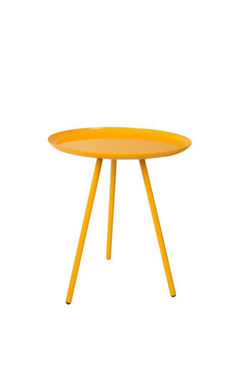 Priser på WHITE LABEL LIVING Frost sidebord, rund - gul metal (Ø39)