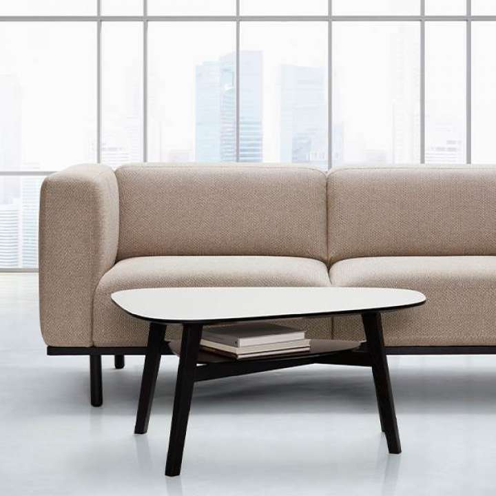 Priser på Andersen Furniture C1 sofabord - 90 x 72 cm - Hvidolieret eg - Diamond black