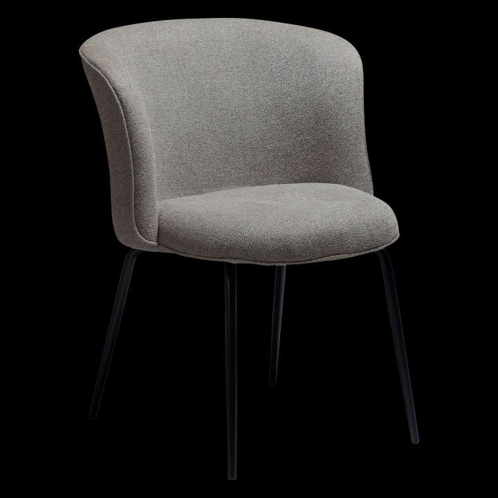 Priser på DAN-FORM BLISS Stol Pebble earth bouclé stof med sorte ben