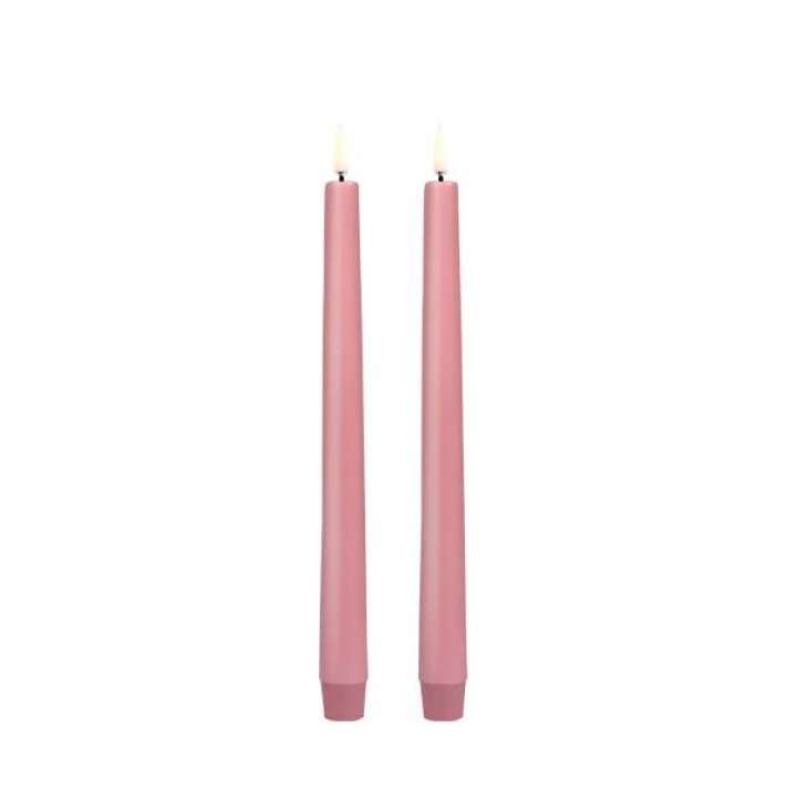 Priser på Uyuni Lighting LED Taper kronelys, H25 cm, smooth, 2 pak - Dusty rose