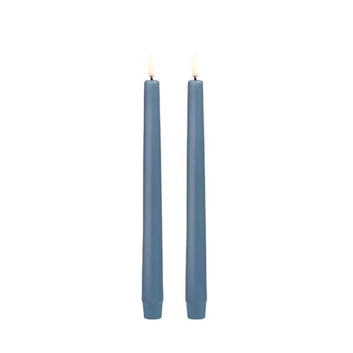 Priser på Uyuni Lighting LED Taper kronelys, H25 cm, smooth, 2 pak - Haze blue