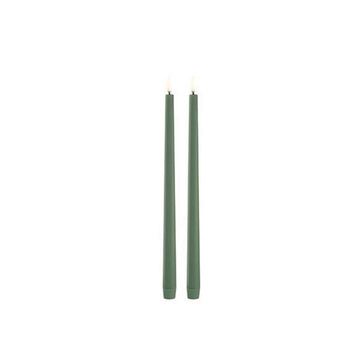 Priser på Uyuni Lighting LED Taper kronelys, H32 cm, smooth, 2 pak - Olive green
