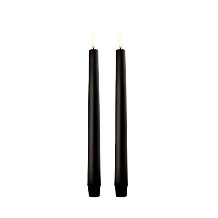 Priser på Uyuni Lighting LED Taper kronelys, H25 cm, smooth, 2 pak - Plain black