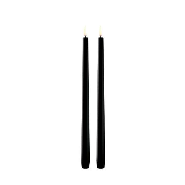 Priser på Uyuni Lighting LED Taper kronelys, H32 cm, smooth, 2 pak - Plain black