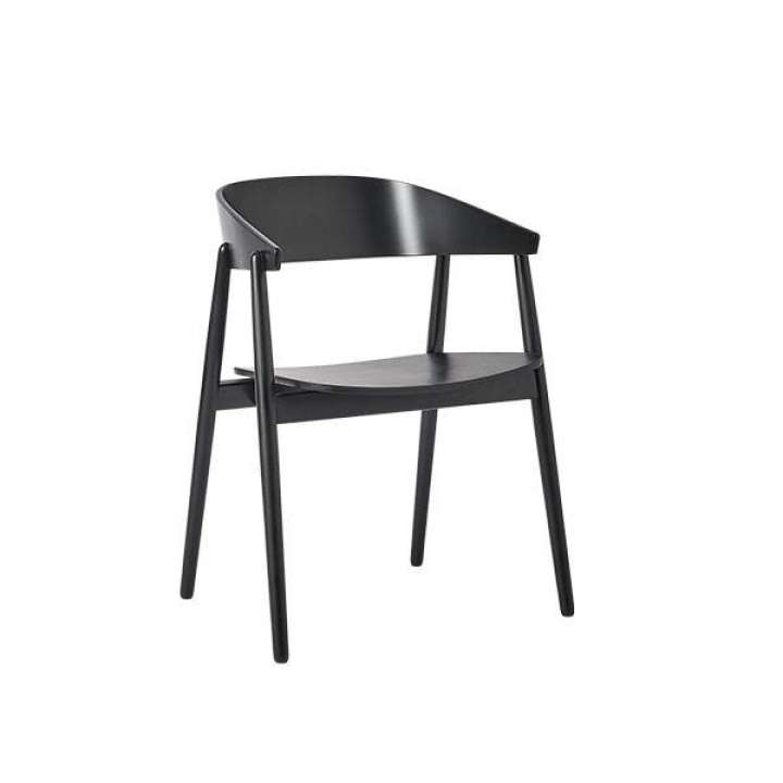 Priser på Andersen Furniture AC2 spisebordsstol i bøg - sort mat lak m/brun PU lædersæde