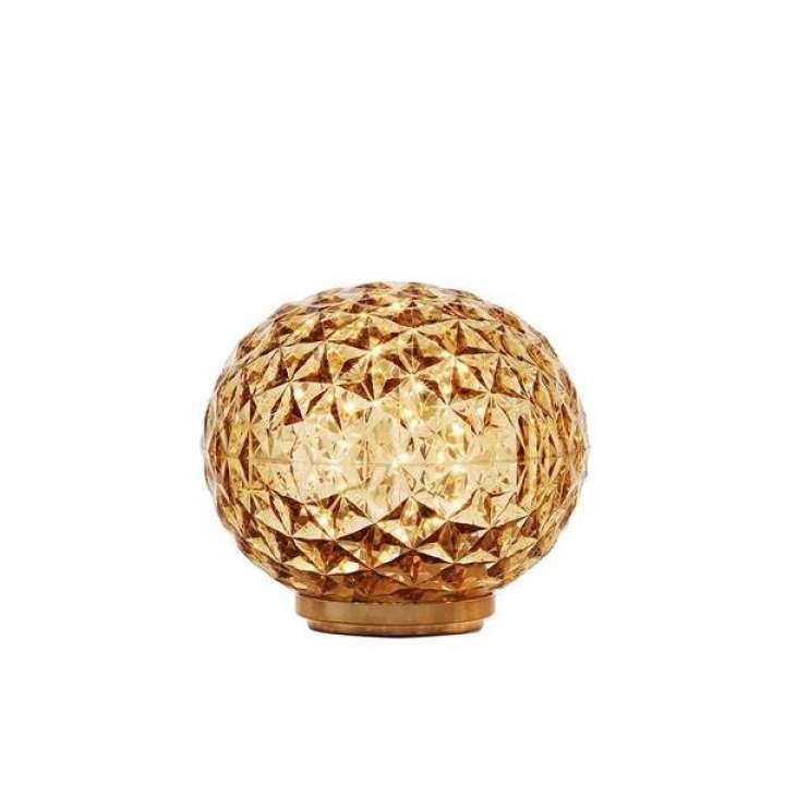 Priser på Kartell Mini Planet Battery Bordlampe Crystal - Yellow