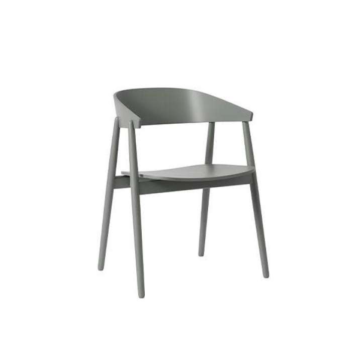 Priser på Andersen Furniture AC2 spisebordsstol i bøg - grå m/cognac lædersæde