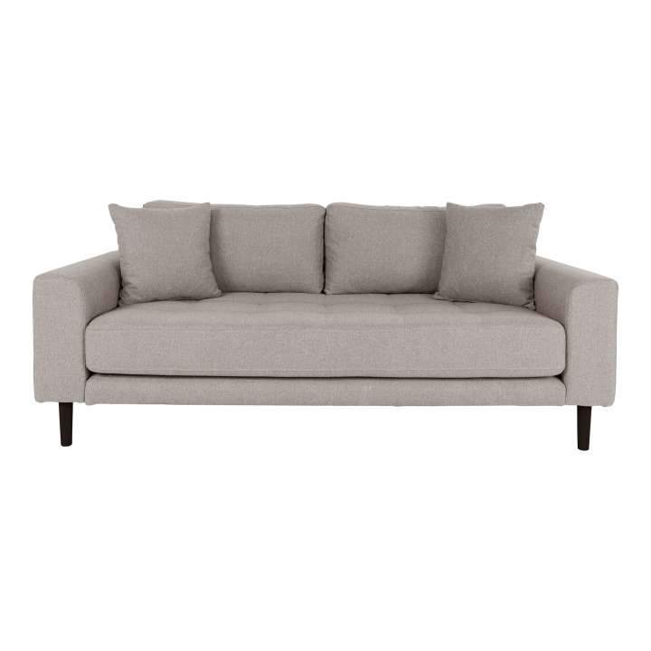 Priser på HOUSE NORDIC Lido 2,5 pers. sofa, m. 2 puder - stone polyester og sort træ