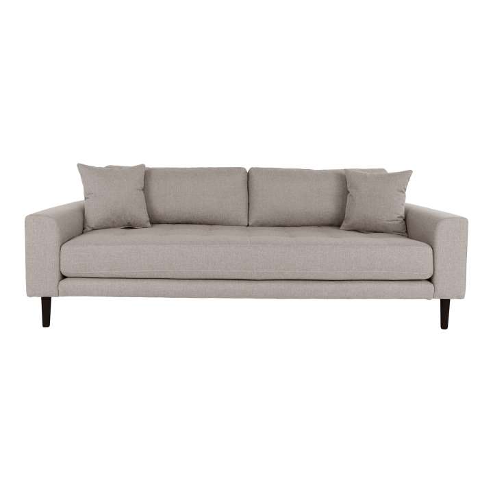 Priser på HOUSE NORDIC Lido 3 pers. sofa, m. 2 puder - stone polyester og sort træ