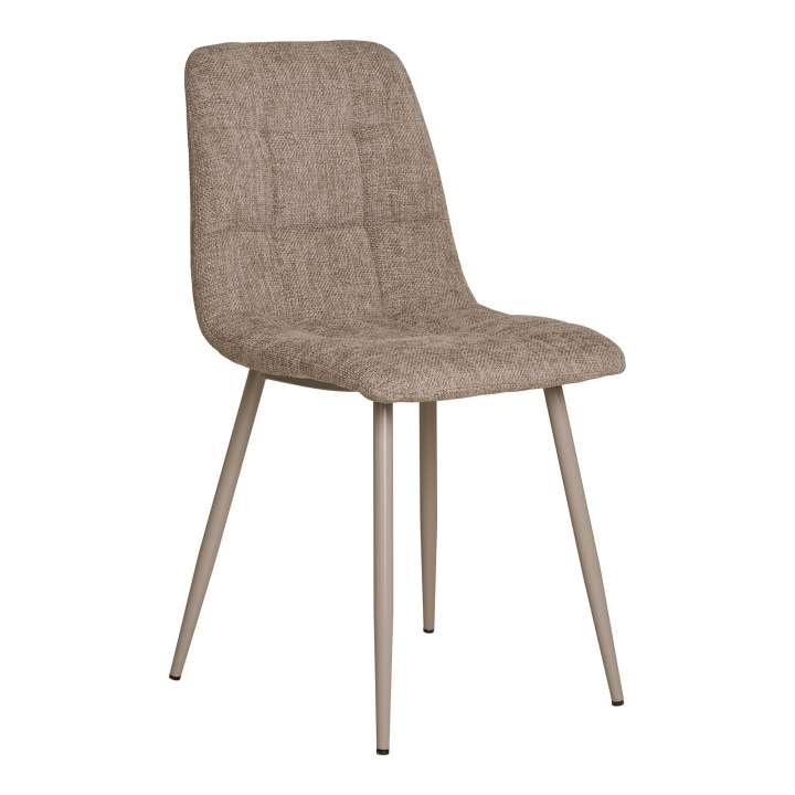 Priser på HOUSE NORDIC Middelfart spisebordsstol - grå polyester stof og grå metal