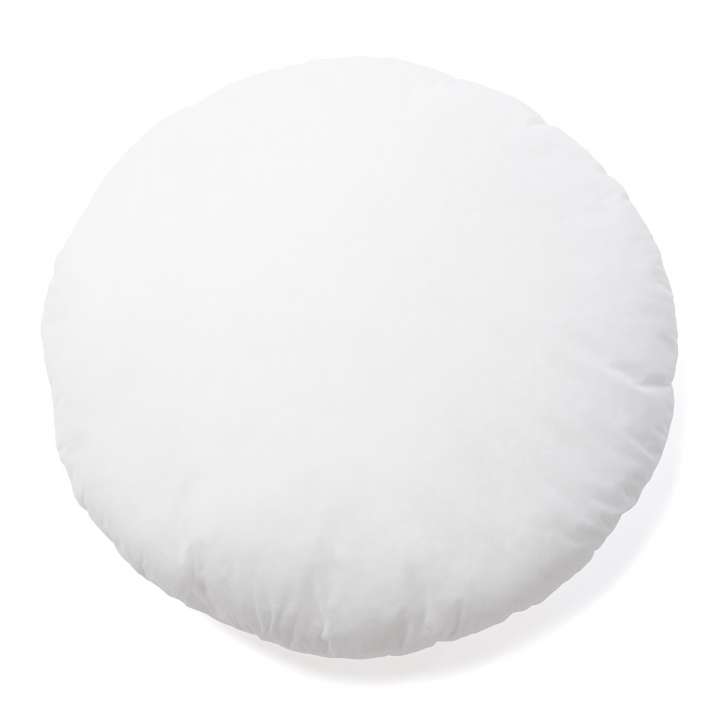 Priser på KAVE HOME Fluff fyldpude, rund - hvid stof i genbrugsfibre og polyesterfiber (Ø45)