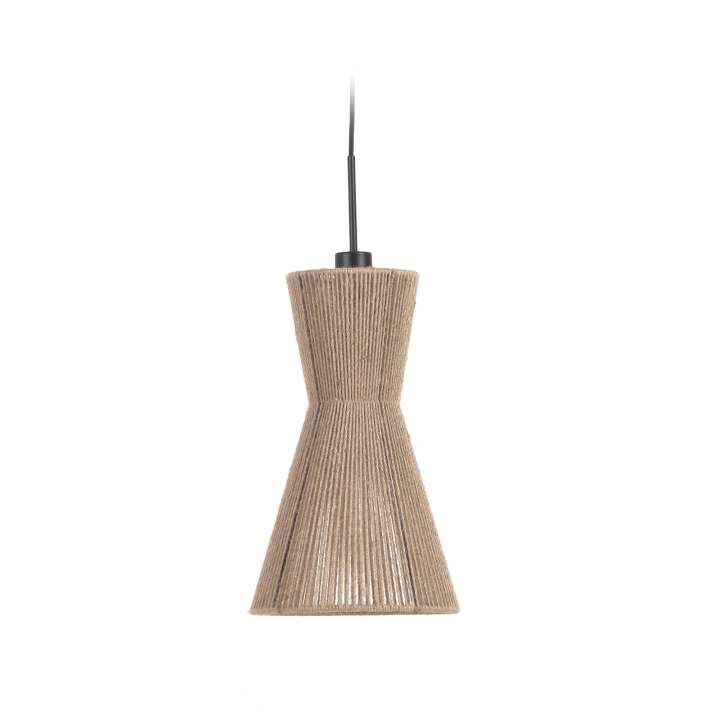 Priser på KAVE HOME Crista loftlampe, rund - natur jute og jern (Ø24,5)