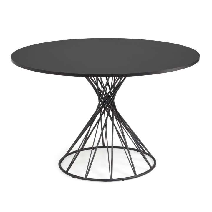 Priser på KAVE HOME Niut spisebord, rundt (Ø: 120cm), sort træ (MDF) med stålben
