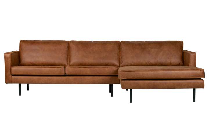 Priser på WOOOD Rodeo sofa, m. højre chaiselong - cognac stof