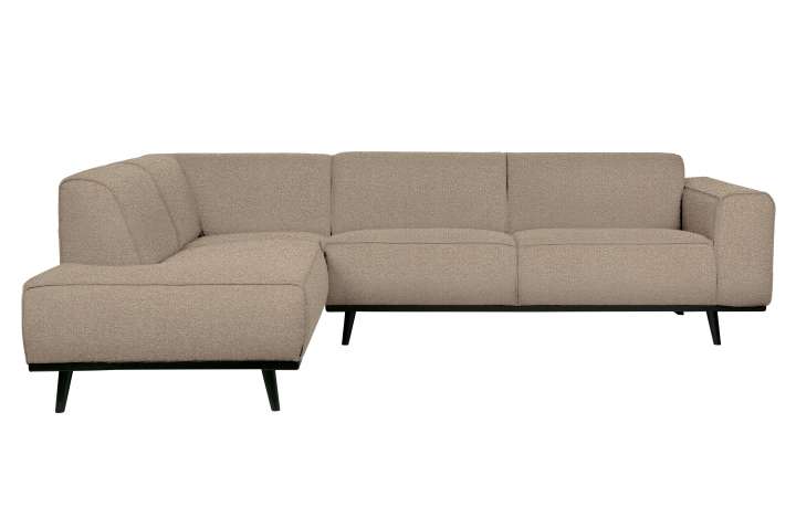 Priser på WOOOD Statement hjørnesofa, venstre - beige bouclé vævet stof