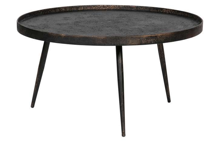 Priser på WOOOD Collection sidebord, rund - zinkmetal krydsfiner og antik guld metal (Ø76)