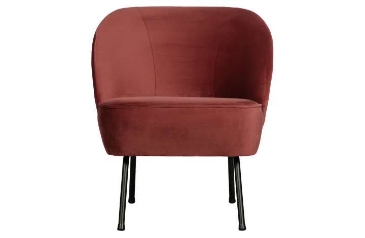 Priser på WOOOD Vogue lænestol - kastanjefarvet fløjl polyester og sort metal