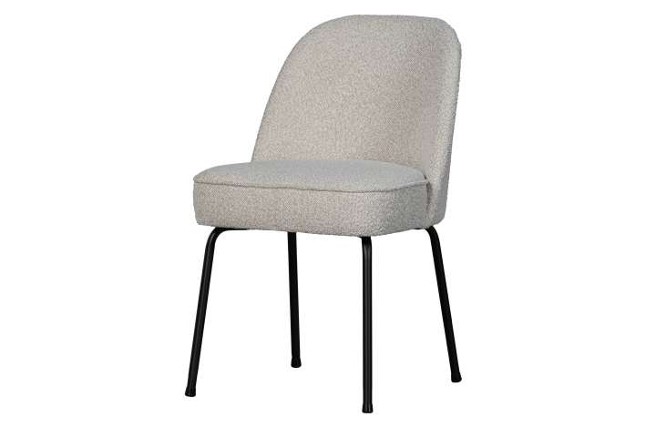 Priser på WOOOD Vogue spisebordsstol - natur bouclé polyester stof og sort metal