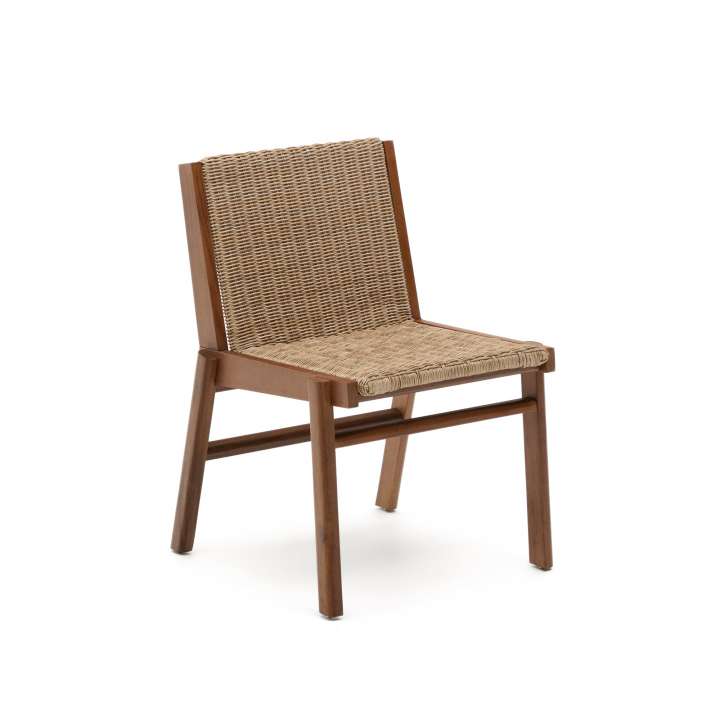 Priser på KAVE HOME Itani havestol - beige syntetisk rattan og brun akacietræ