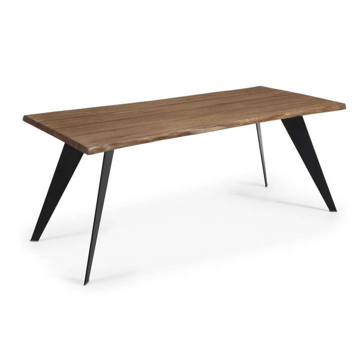Priser på KAVE HOME Koda spisebord, rektangulær - egefinér med slidt finish og sort stål (180x100)