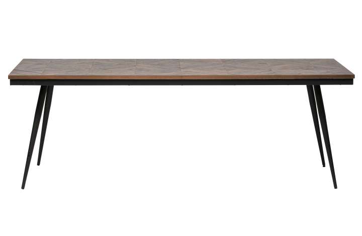 Priser på WOOOD Rhombic spisebord, rektangulær - natur genanvendt teak og sort strygejern (220x90)