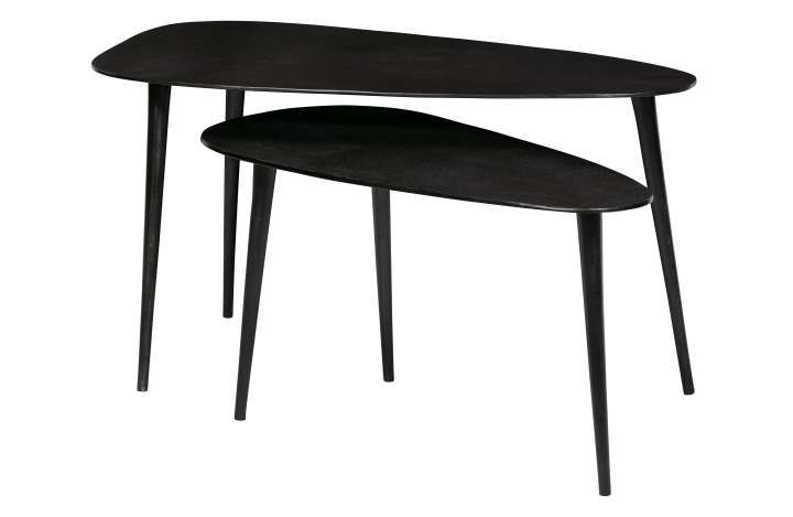 Priser på WOOOD Collection sidebord, trekantet - sort aluminium (sæt af 2)