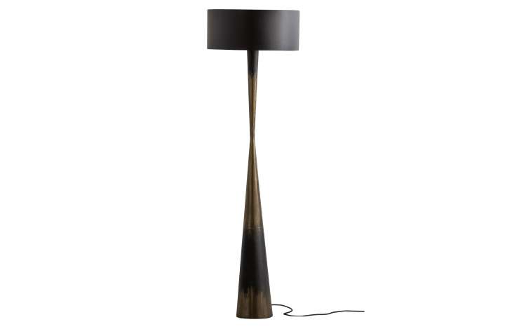 Priser på WOOOD Collection gulvlampe - antik messing og sort jern (H:151)