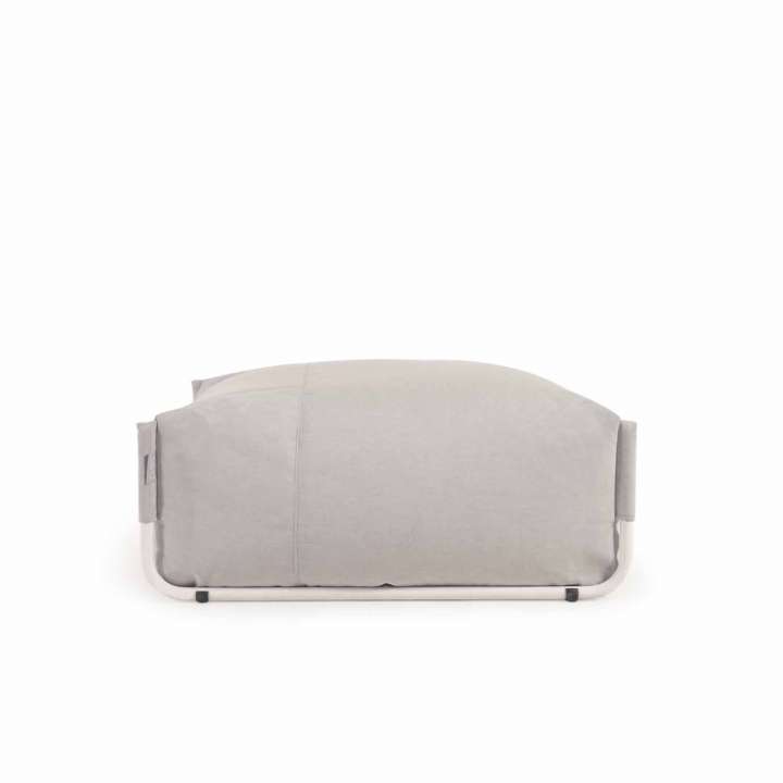 Priser på KAVE HOME Square puf modul til havesofa - lysegrå stof og hvid aluminium (101x101)