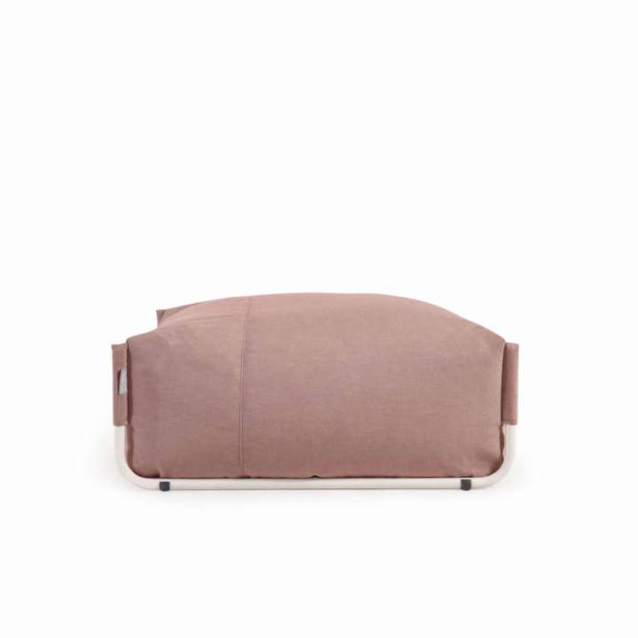 Priser på KAVE HOME Square puf modul til havesofa - terracotta stof og hvid aluminium (101x101)