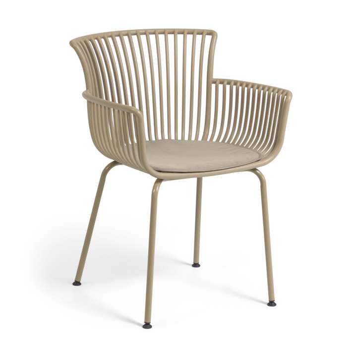 Priser på KAVE HOME Surpika havestol, m. armlæn og stofhynde - beige polypropylen og metal