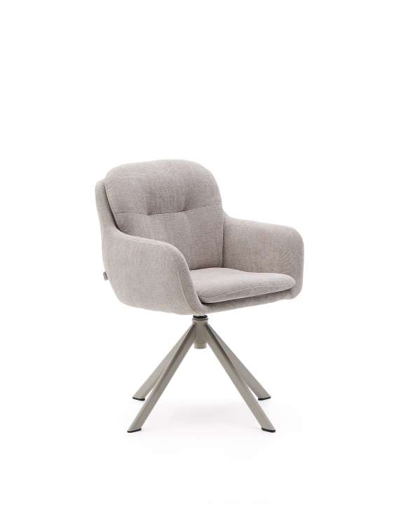 Priser på KAVE HOME Lexa drejestol, m. armlæn - beige chenille og beige stål