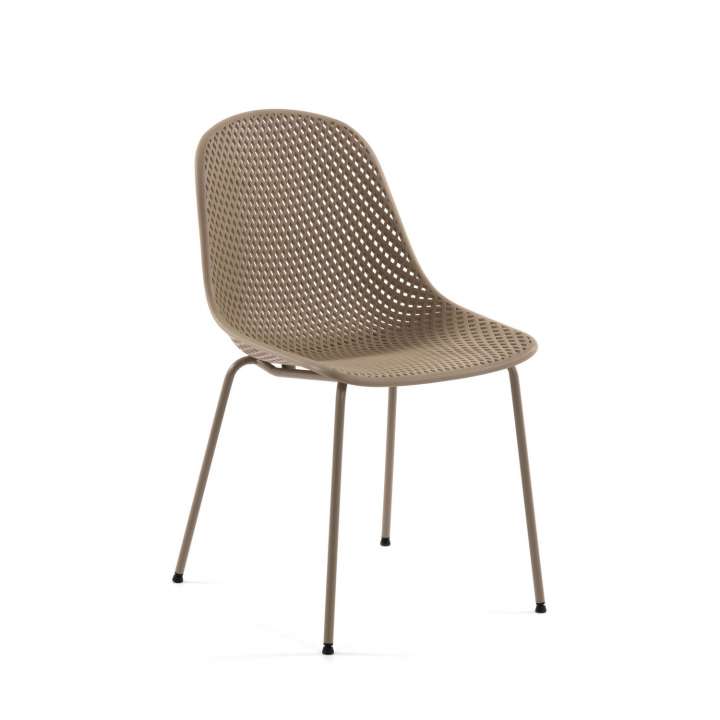 Priser på KAVE HOME Quinby spisebordsstol - beige plast og metal