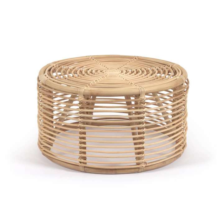 Priser på KAVE HOME Kohana sofabord, rund - natur rattan (Ø66)