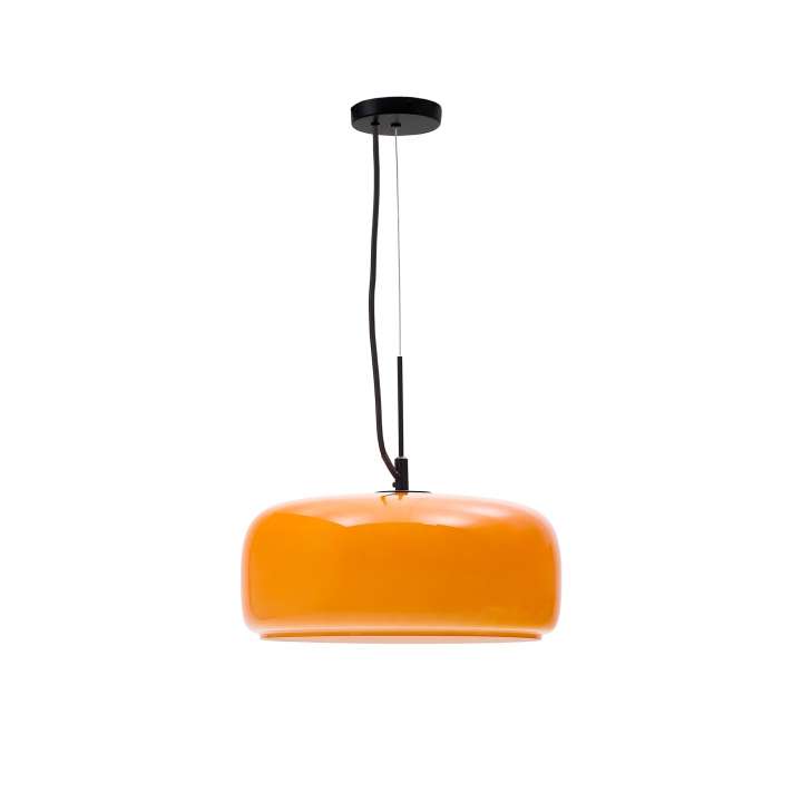 Priser på KAVE HOME Reig loftlampe, rund - orange glas (Ø38)