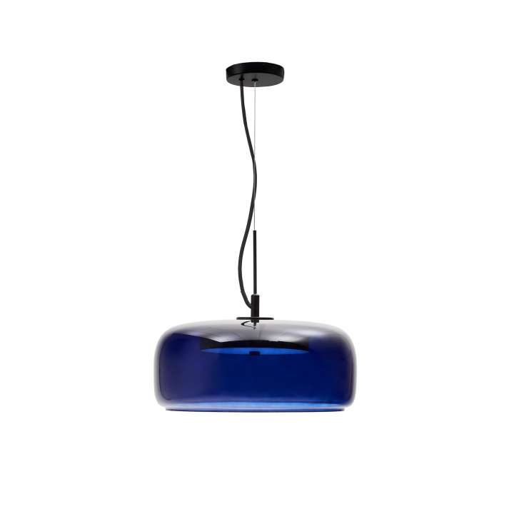 Priser på KAVE HOME Reig loftlampe, rund - blå glas (Ø38)
