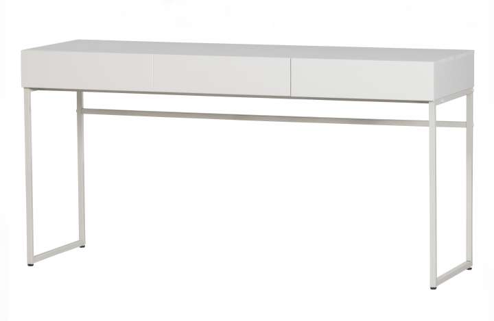 Priser på VTWONEN Basic skrivebord, m. 2 skuffer - tågegrå fyrretræ og metal (150x50)