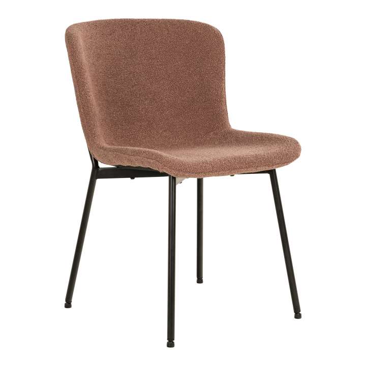 Priser på HOUSE NORDIC Maceda spisebordsstol - rust bouclé stof og sort stål