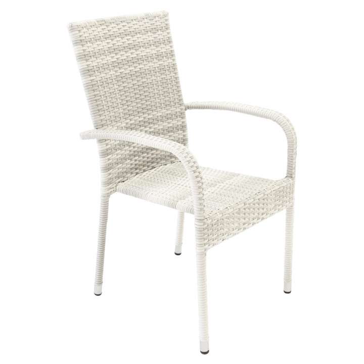Priser på VENTURE DESIGN Anna havestol m. armlæn - hvid rattan og stål