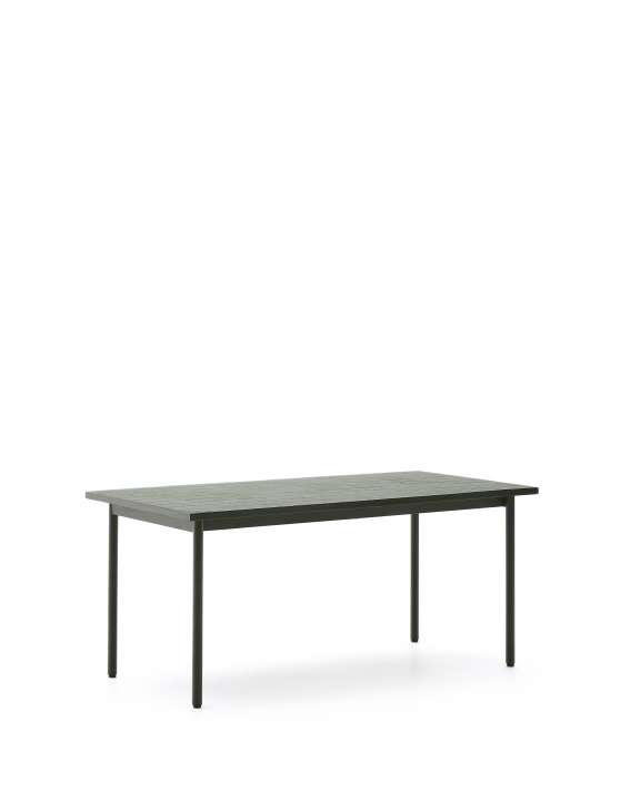 Priser på KAVE HOME Maurina udendørsbord i grøn galvaniseret stål med grønne fliser 182 x 91cm