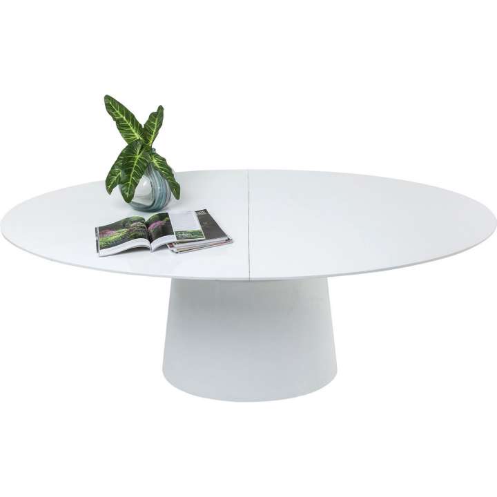 Priser på KARE DESIGN Extension Benvenuto ovalt spisebord - hvid højglans træ, m. butterflyplade (200(50)x110)