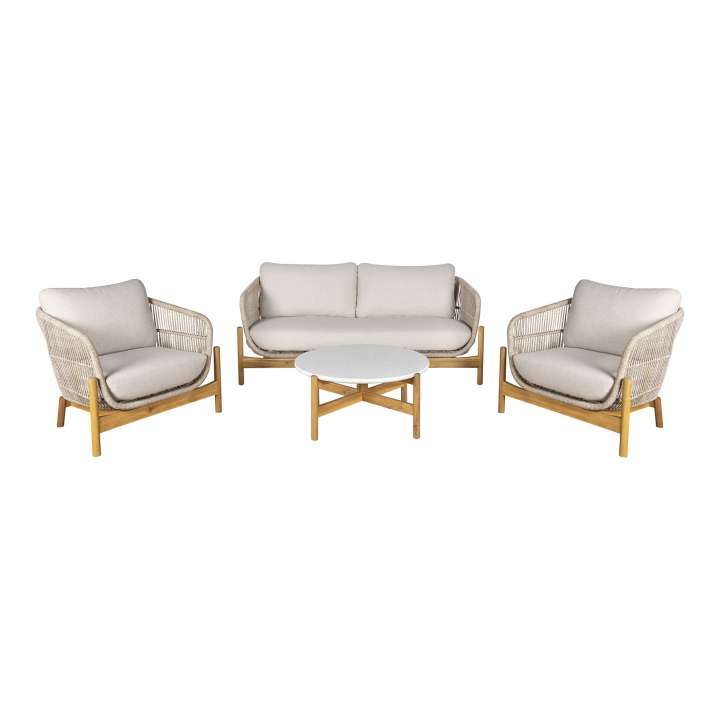 Priser på HOUSE NORDICÂ Havemøbelsæt, acacia, beige, inkl. hynder