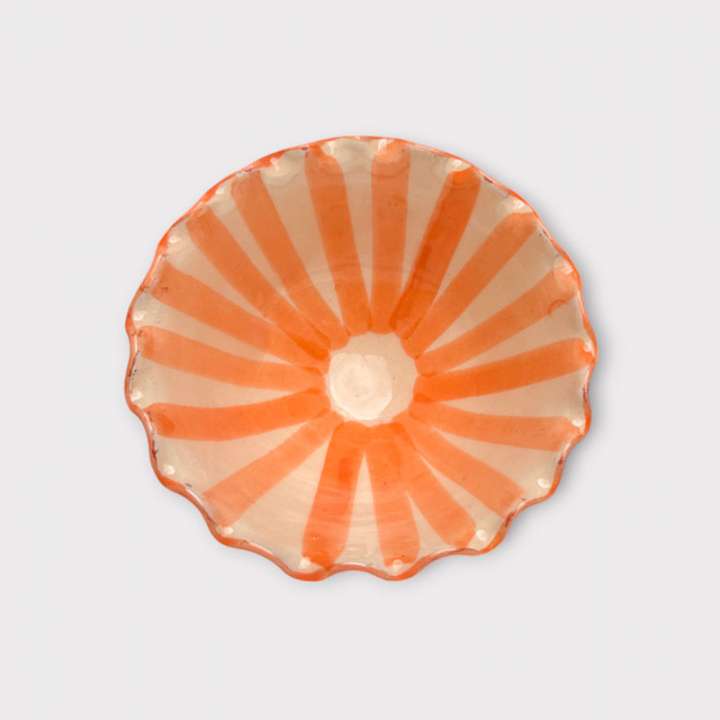 Priser på Marokkansk keramik skål - 12 cm. bølge STRIPES Fersken