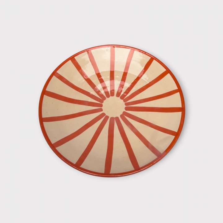Priser på Marokkanske tallerkner 26 cm. STRIPES Terracotta