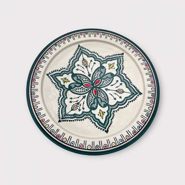 Priser på Marokkanske fad 35 cm. GRØNTONER Grøn blomst2