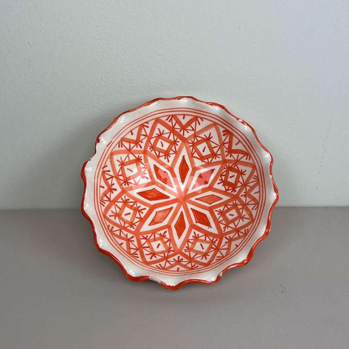 Priser på Marokkanske skåle - 16cm bølge Orange stjerne