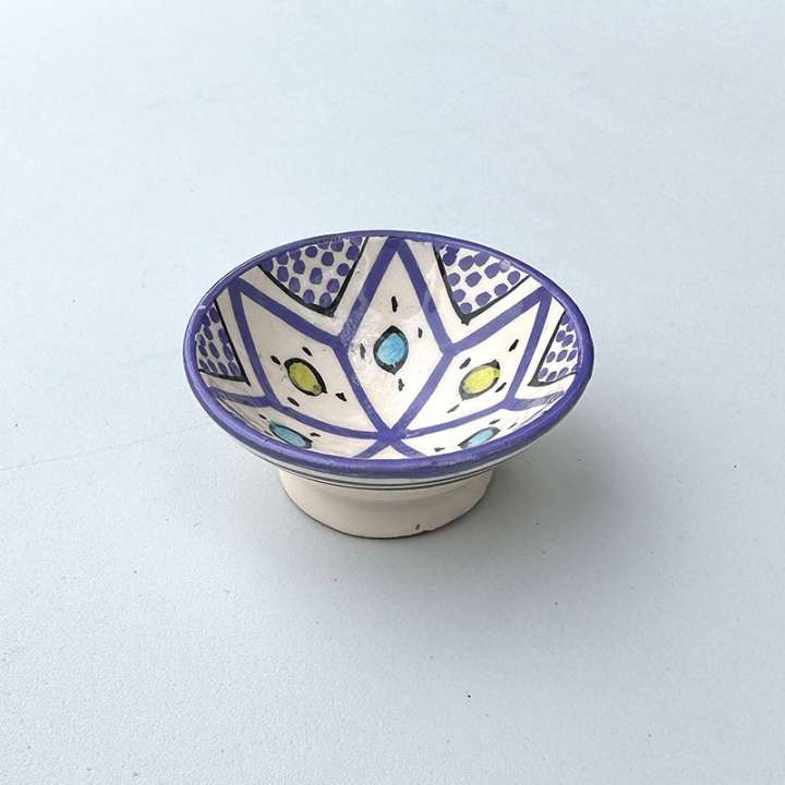Priser på Marokkansk keramik skål - 7,5 cm. Lilla