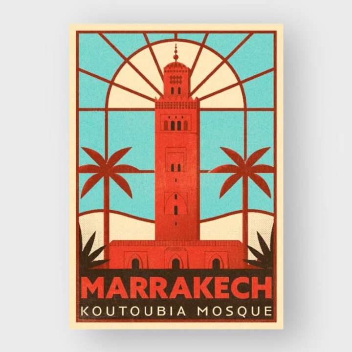 Priser på Marokkansk plakat KOUTOUBIA 30x40