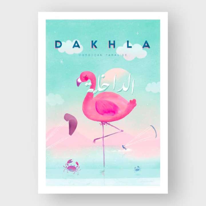 Priser på Marokkansk plakat DAKHLA PARADISE 30x40