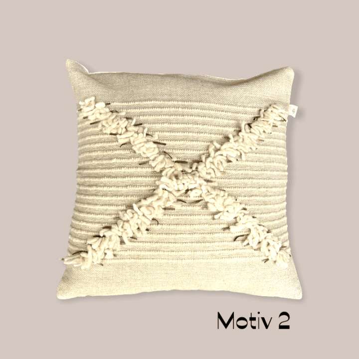 Priser på Pude SABLE beige/hvid Motiv 2